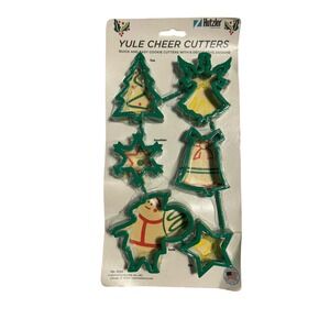 Hutzler Yule Cheer Cutters 6 Piece Christmas Cookie Cutter Set Green 1994